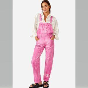 Free People We the Free Collection Ziggy Denim Overalls Electric Bouquet S NWT